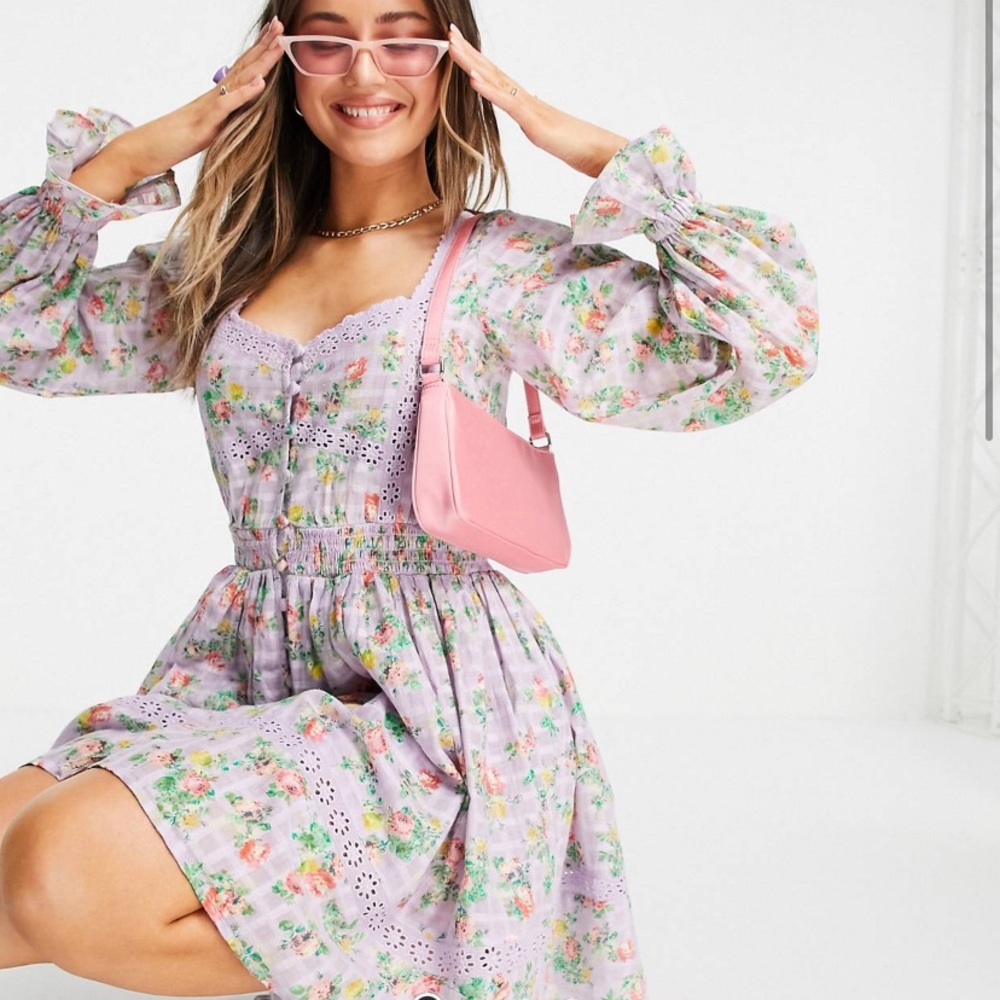 floral lavender dress perfect for Spring